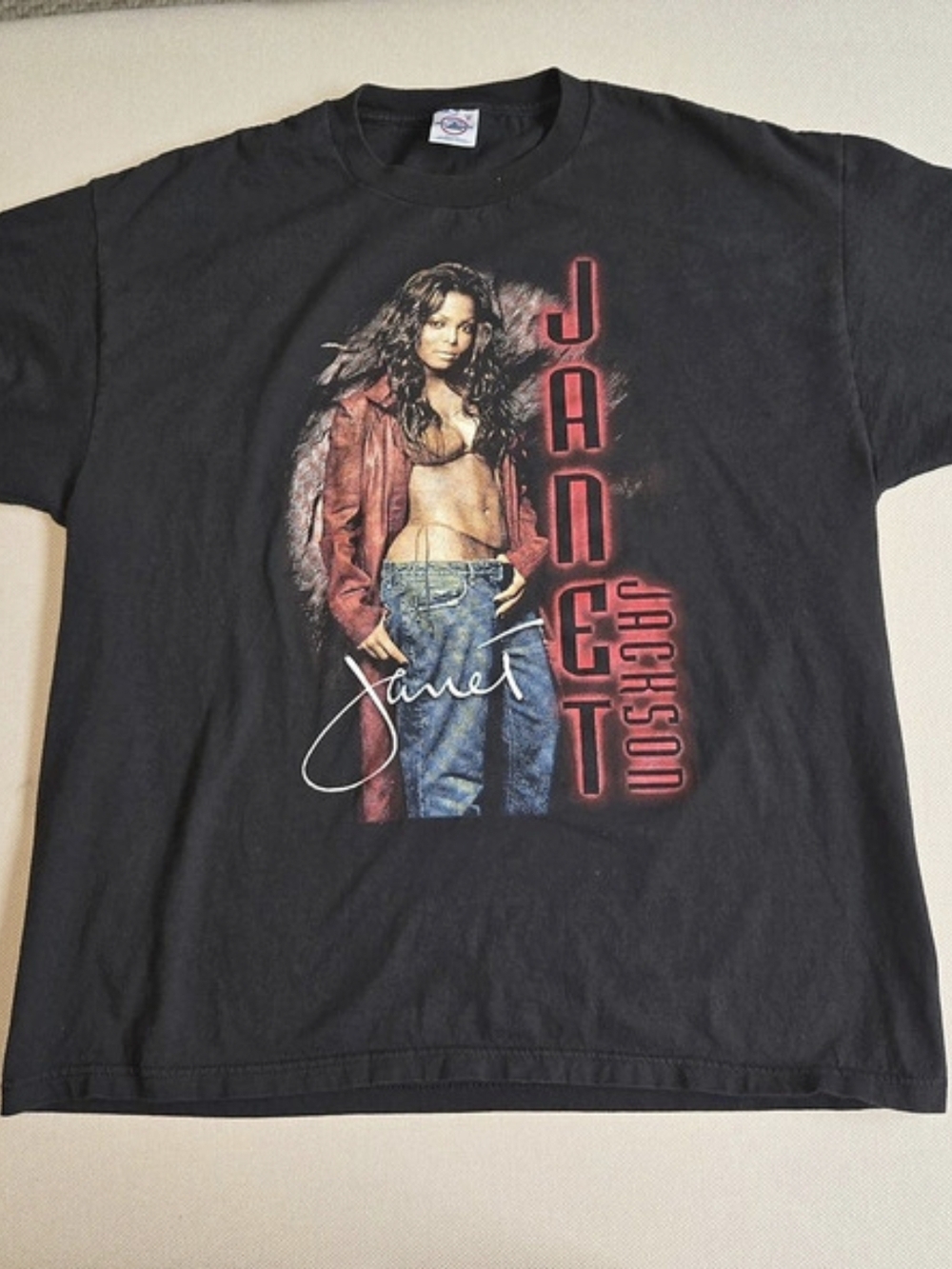 Janet Jackson 2002 Tour Concert T-Shirt Graphic Tee X-Large Vintage